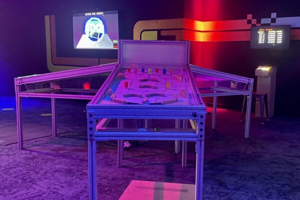 Second Floor_IMT_MOXI Arcade Temporary Exhibit pinball machines